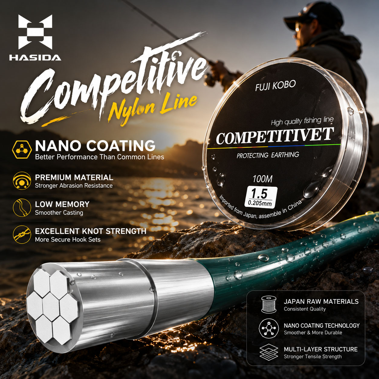 Copolymer Line - HASIDA FUJI KOBO Nylon Japanisch Importiert