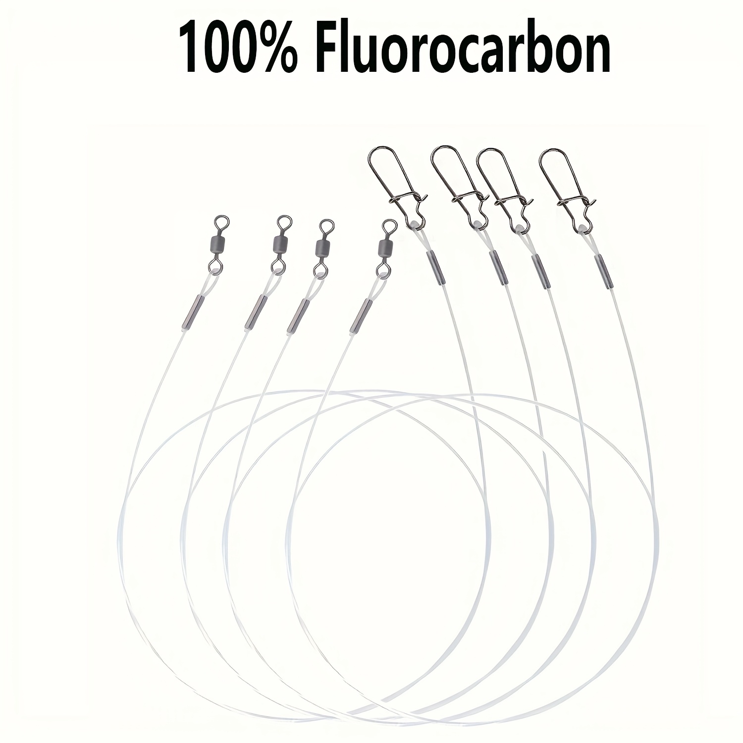 Copolymer Line - 12 Stück 100 % Fluorkohlenstoff-Angelschnur mit